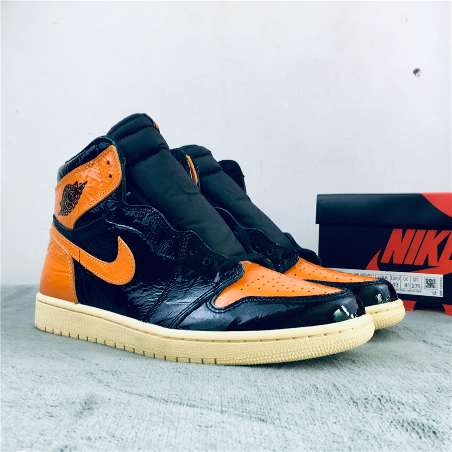 2019 Air Jordan 1 Retro High OG Black Orange Shoes